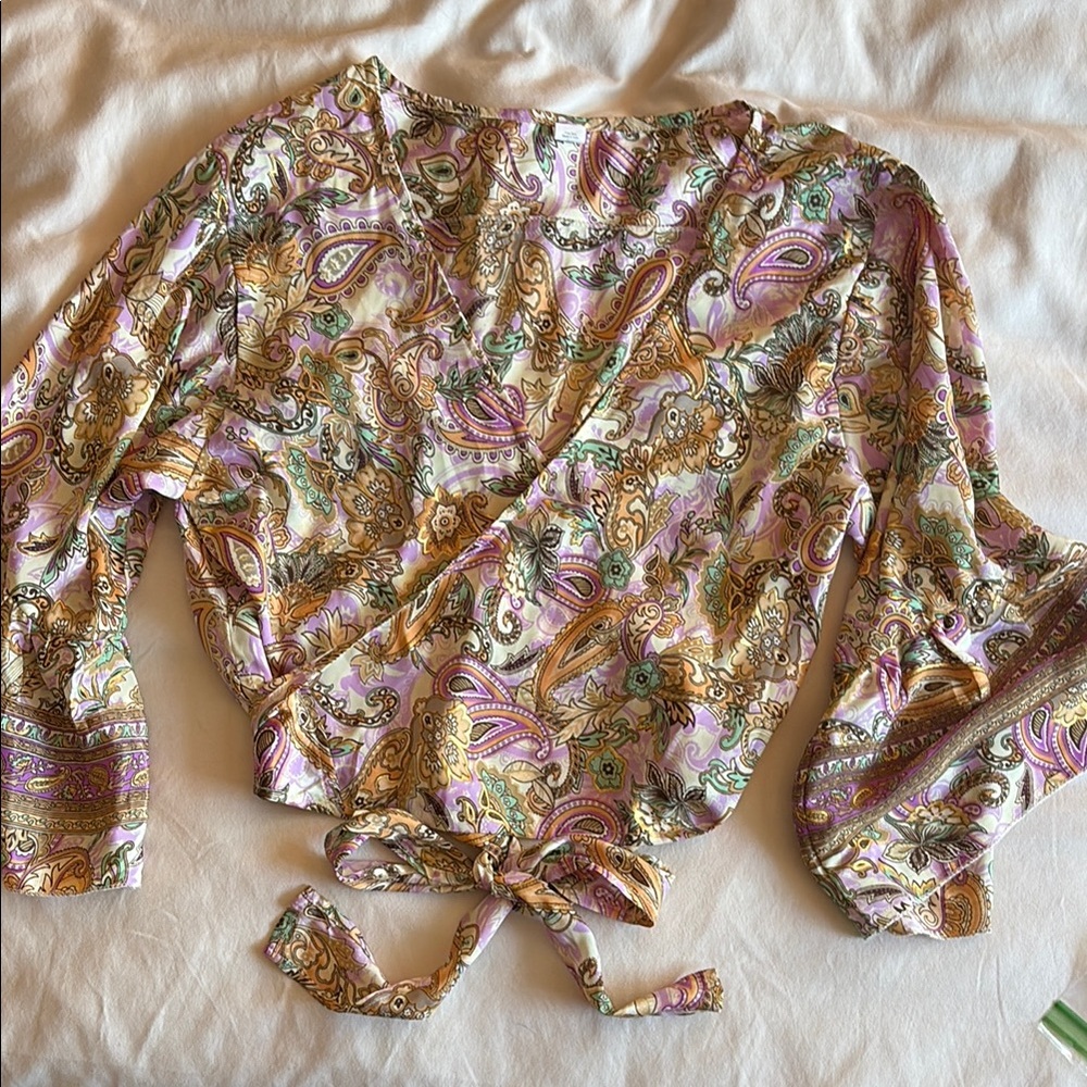 Paisley Wrap Top - Multicolor